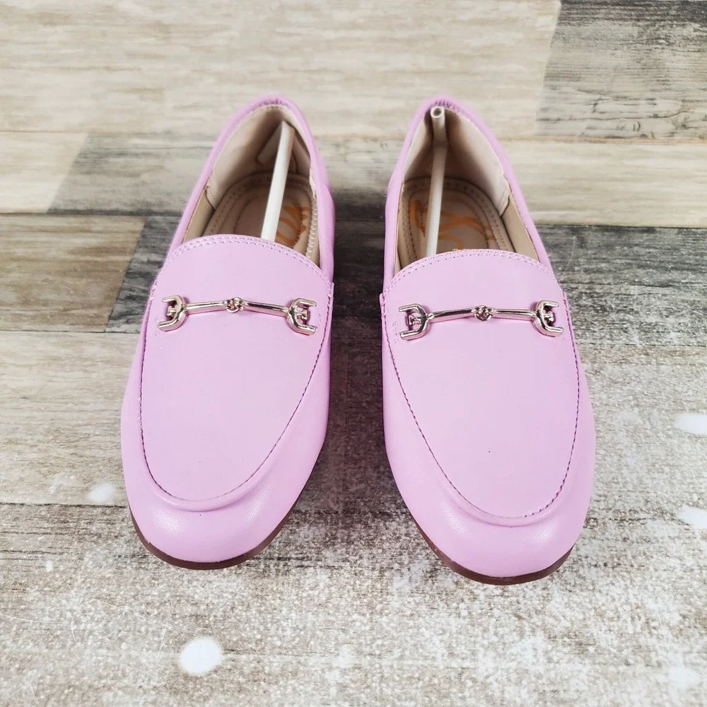 Sam Edelman Loraine Mini Girls Loafers Sz 13 Lilac Leather Comfort Slip On Shoes